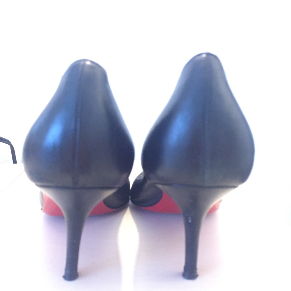 Classic Black Christian Louboutin Peep Toe Pumps - image 4
